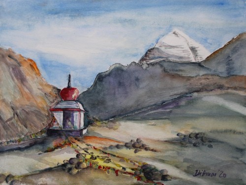 Der Kailash 3, 2020, 48 x 36 cm, Aquarell